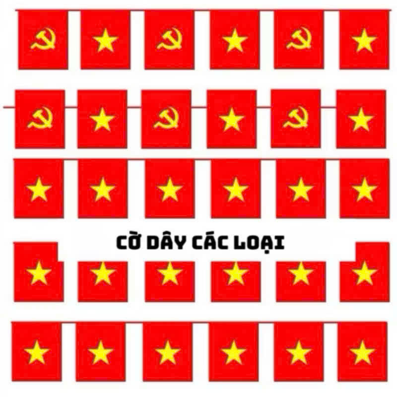 DÂY CỜ TREO DÂY CỜ VIỆT NAM CỜ TỔ QUỐC CỜ ĐỎ SAO VÀNG CỜ ĐẢNG TREO ...