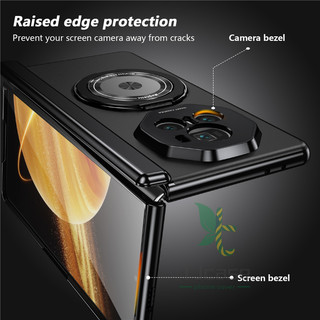 Vỏ bọc có thể xoay từ tính Honor Magic V5 V3 V6 Bản lề Full AG Frosted Ring Holder Case