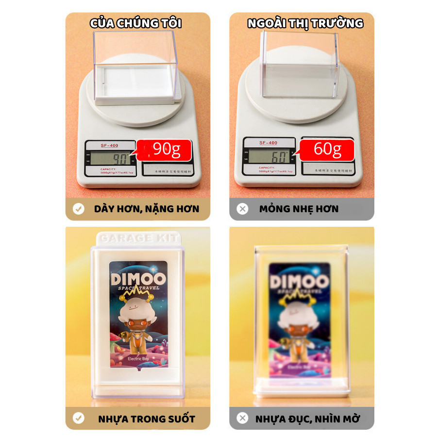 Hộp Đựng Mô Hình, Hộp Trưng Bày Mô Hình Chất Liệu Mica Trong Suốt, Có Khe Cắm Card Cao Cấp  - FE123