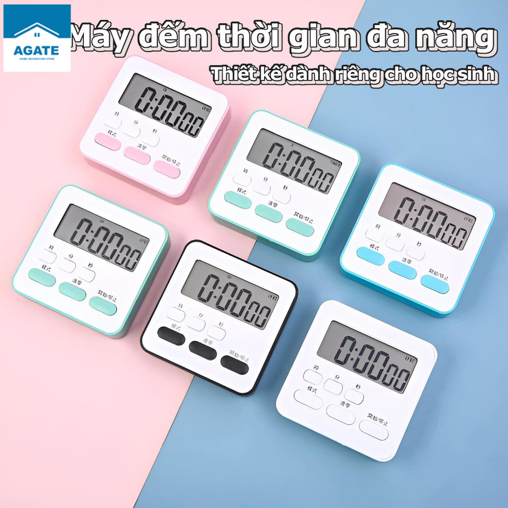 Đồng hồ điện tử để bàn đếm ngược bấm giờ hẹn nấu ăn, làm bánh, tập gym, chơi thể