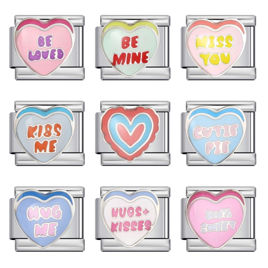 Love English Series Titan Thép Hàn Nhỏ Giọt Dầu DIY Ý Mô Đun Vòng Tay Cá Tính Phụ Kiện