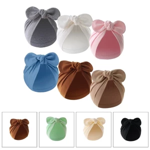 Sa Bowknot Beanie Mũ Cho Bé Muslin Turban Mũ Ấm Áp Mũ Sơ Sinh Ảnh Đạo Cụ