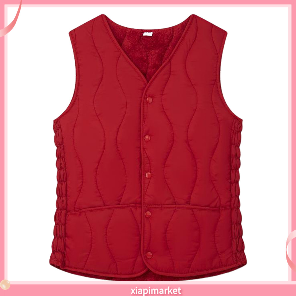Xia| Áo Vest nữ một ngực màu trơn Áo Vest nữ thời trang Áo Vest có đệm nhẹ cho mùa thu đông Áo ghi lê không tay chống gió màu trơn Hoàn hảo cho hàng ngày