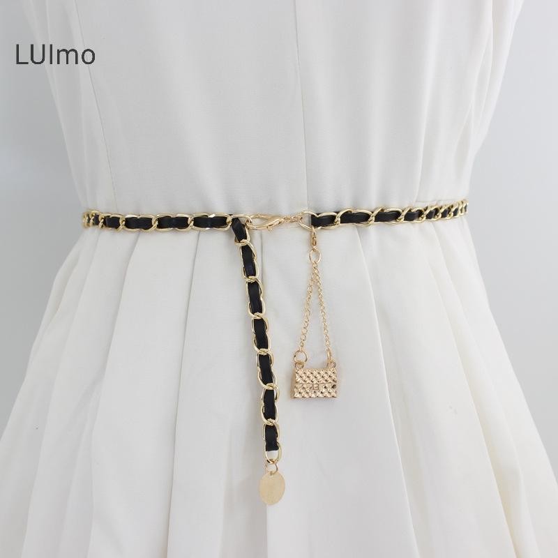 Luimo Punk Hợp Kim Thắt Lưng Cho Nữ Trang Trí Đầm Eo Dài sel Có Thể Điều Chỉnh Móc Kim Loại Dây Xích Thắt Lưng Khóa SBS Phụ Kiện