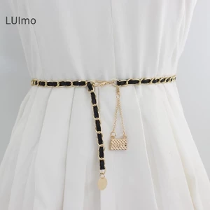 Luimo Punk Hợp Kim Thắt Lưng Cho Nữ Trang Trí Đầm Eo Dài sel Có Thể Điều Chỉnh Móc Kim Loại Dây Xích Thắt Lưng Khóa SBS Phụ Kiện