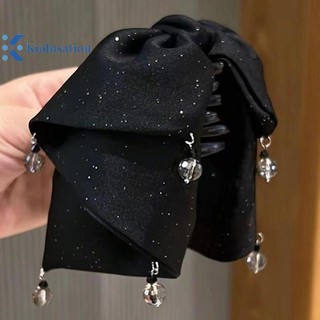 Kudosation Nhiều Lớp Nơ Hạt Đuôi Ngựa Kẹp Nữ Pháp Thanh Lịch Kẹp Tóc Phụ Kiện Tóc