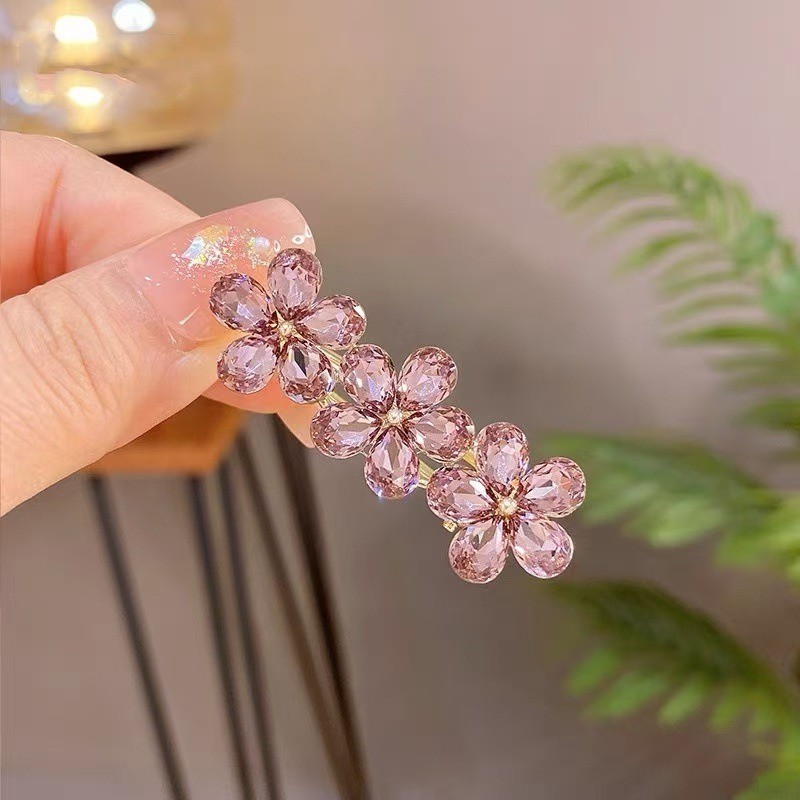 Mauropoli [Hàng có sẵn] Kẹp tóc phong cách mới Dongdaemun Hàn Quốc Tính khí cao cấp Kẹp tóc gãy bên thạch anh tím Hoa Nổ Mũ đội đầu Kẹp bên nữ