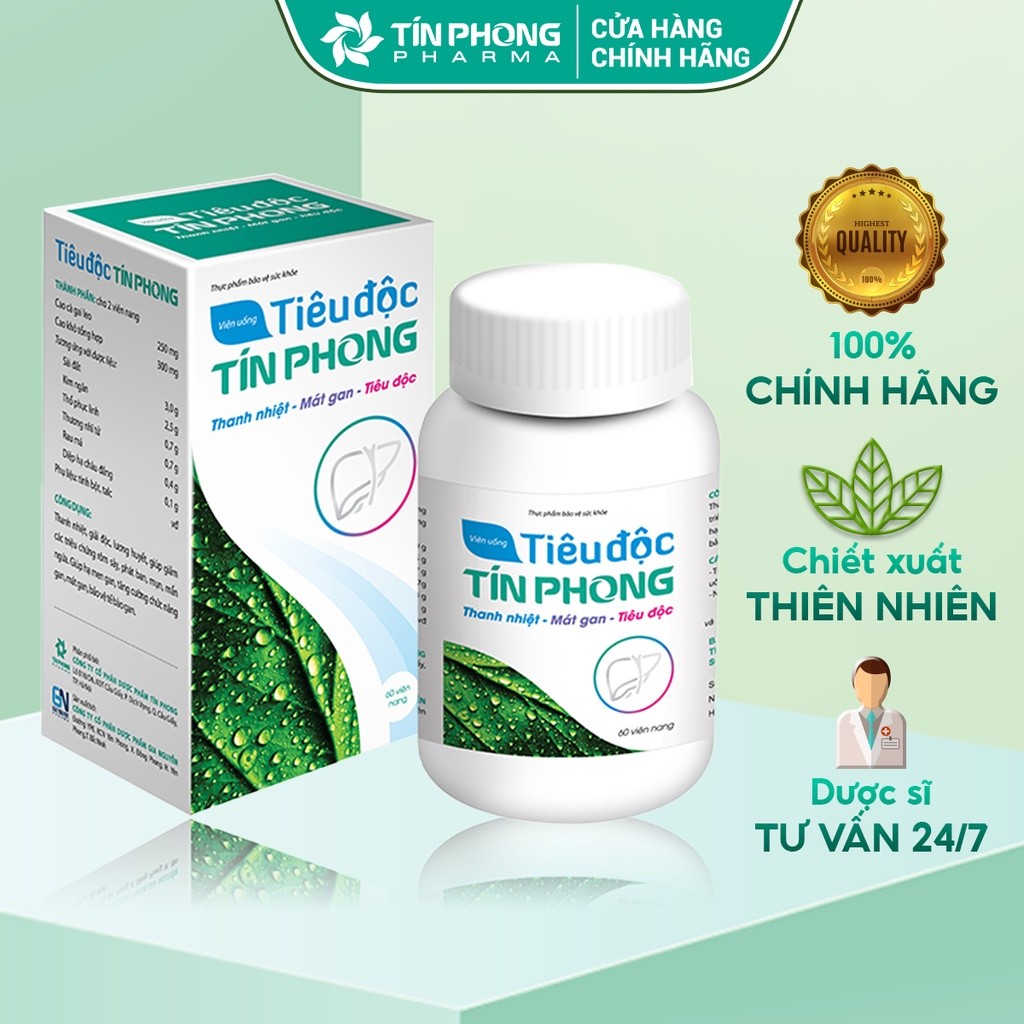 Ảnh TPBVSK Tiêu Độc Tín Phong Giúp Hỗ Trợ Thanh Nhiệt, Mát Gan Hộp 50- 60 Viên 1
