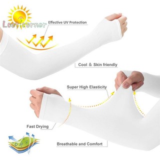 [Lostcorner] Mùa Hè Ice Silk Tay Dài Chống Nắng Bao Tay Nam Nữ Vòng Tay Mới Mát Tay Chống Tia UV Tay Áo Đi Xe Đạp Ngón [Mới]