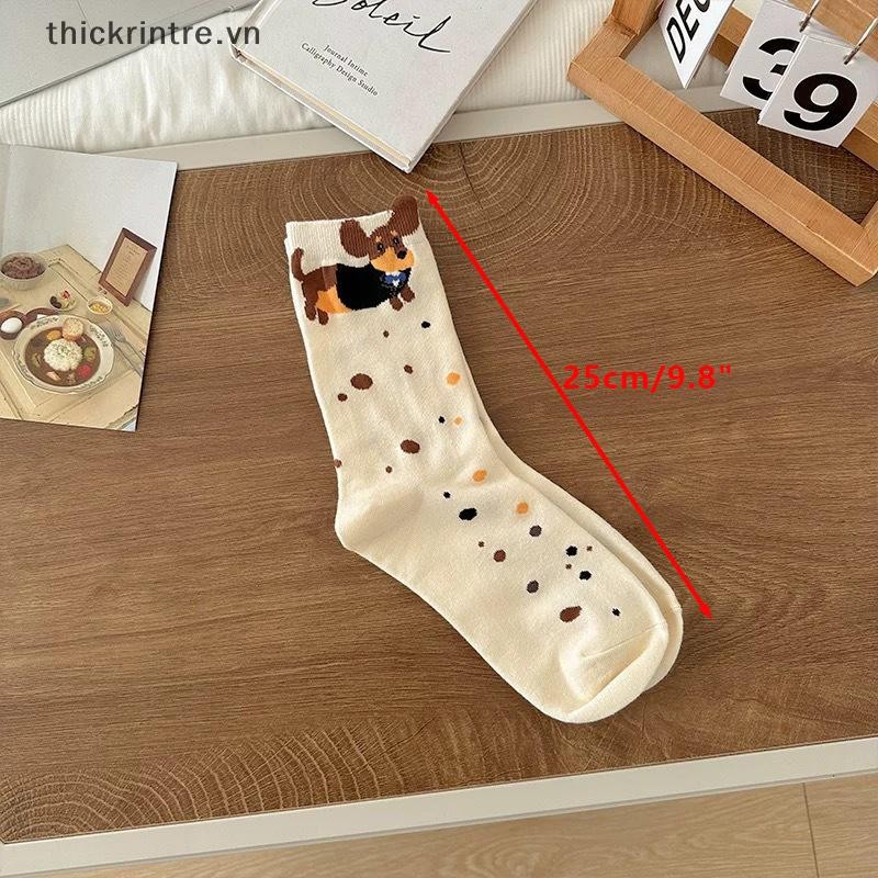 THI Ngộ nghĩnh Dachshund Động Vật Cotton Tất Xúc Xích Chó Hoạt Hình In Tất Thu Đông Ấm Tất Cặp Đôi Dễ Thương Tất VN