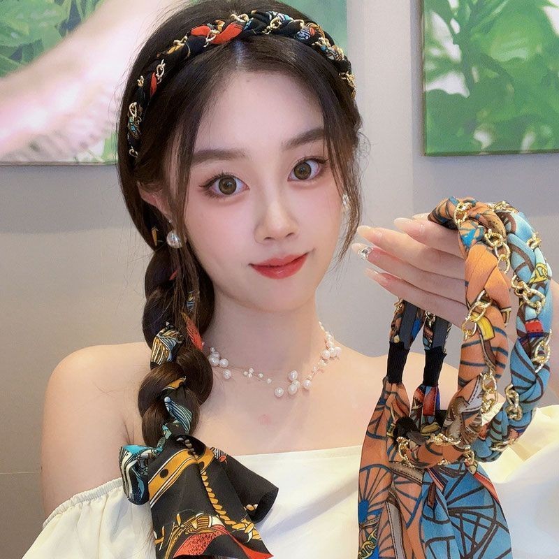 【Phụ Kiện Tóc】Băng Đô Cài Tóc Bện Đầu Ruy Băng Ngọc Trai Đẹp Thời Trang Hàn Quốc Cho Nữ