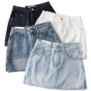 chân váy Zara made in Morocco jean cotton dày mềm không co dãn kiểu dáng mini mài cá tính