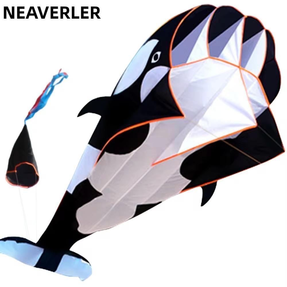 Diều cá voi / cá heo cỡ lớn NEAVERLER, Diều mềm bay tốt 2,2m, Dễ bay Ripstop Đồ chơi bay bằng nhựa một dòng Thể thao vui nhộn ngoài trời