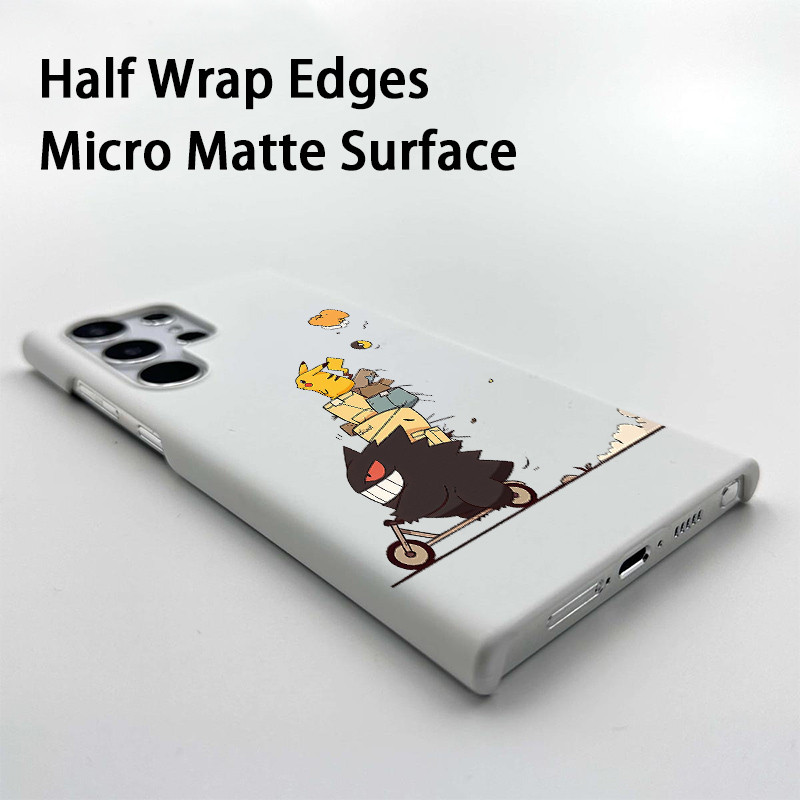 Dành Cho Samsung S25 Ultra S24 Ultra A56 S23 Pokemon Pikachu Gengar Siêu Mỏng Mờ Cứng Ốp Lưng Điện Thoại S22 S21 FE S20 A55 A53 A16 A15 A33 A72 Vỏ Chống Sốc