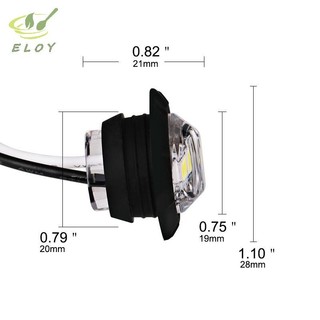 [ELOY] 1 Đèn đánh dấu bên xe kéo tròn 24V 3LED 3 / 4 "Vàng Trắng Đỏ cho xe tải Đèn giải phóng mặt bằng Xe tải Đèn báo rẽ VN