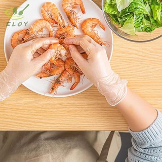 [ELOY] 50 Cái / hộp Găng Tay Cao Su Miễn Phí TPE Găng Tay Dùng Một Lần Axit Chống Trơn Trượt Trong Suốt An Toàn Làm Việc Cấp Thực Phẩm Găng Tay Vệ Sinh Gia Đình VN