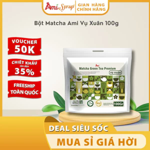 Bột Trà Xanh Matcha Ami Vụ Xuân - Gói 100g Nguyên Chất, Thơm Ngon, Đậm Vị