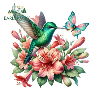 EARLFAMILY Chim Ruồi Và Bướm Xe Ô Tô Tắc Xước Caravan Xe Đạp Điện PVC Decal Thời Trang Chống Thấm Nước Phụ Kiện Xe Hơi