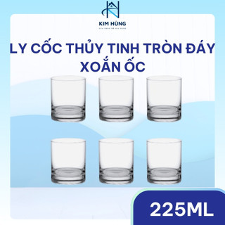 [Giá Xưởng] Bộ 6 Ly Thủy Tinh Tròn Đáy Xoắn PCD22008 Dung Tích 225ml,  Ly Uống Nước Sang Trọng