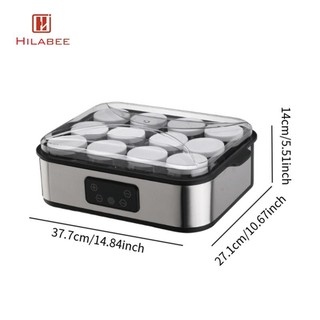 Máy làm sữa chua điện với 12 cốc thủy tinh Dụng cụ làm sữa chua DIY Máy làm phô mai tự chế cho nhà hàng Sử dụng sữa Tập hợp