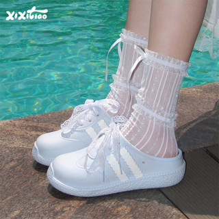 Xixitiao Dép Lê Nữ Thể Thao, Giản Dị, Sành Điệu, Hợp Thời Trang Với Họa Tiết Sọc [Bao Gồm Dây Buộc]