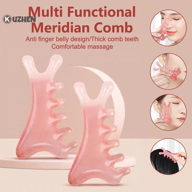KUZHEN 2 Chiếc Lược Massage Kinh Tuyến Cơ Thể Nhựa Năm Răng Rộng Lược Châm Cứu Trị Liệu Tuần Hoàn Máu Chống Tĩnh Điện Mịn Lược Tóc HOT