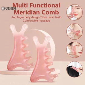 KUZHEN 2 Chiếc Lược Massage Kinh Tuyến Cơ Thể Nhựa Năm Răng Rộng Lược Châm Cứu Trị Liệu Tuần Hoàn Máu Chống Tĩnh Điện Mịn Lược Tóc HOT