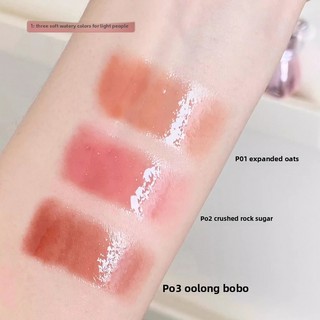 Gấu Hồng Nước Bóng Son Bóng Độ bão hòa thấp Giả-Không-Mặt Son Bóng Kéo Môi Bóng Nước Dưỡng Ẩm Trong Suốt Phủ Chống Dính Son Bóng