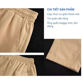 Quần Baggy Kaki Unisex Basic Ống Rộng Cạp Chun Form Quần Tây Siêu Tôn Dáng Chất Vải Mềm mại K01