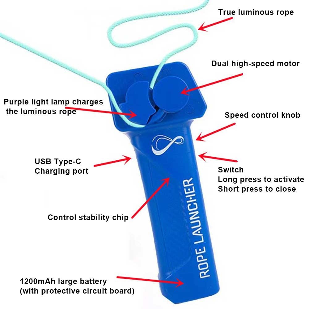 Launcher Loop Fidget Toy,Rope Lasso Launcher,Zip String Rope with Built-in UV Blacklight String Shooter Toy