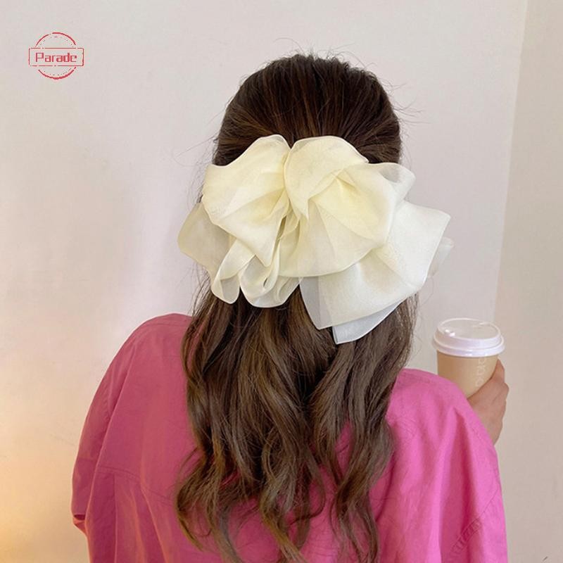 Diễu Hành Oversize Tóc Nơ Bé Gái Kẹp Tóc Cho Nữ Lưới Sợi Nơ Ruy Băng Khăn Kẹp Tóc Công Chúa Cưới Phụ Kiện Tóc Mùa Xuân Kẹp VN
