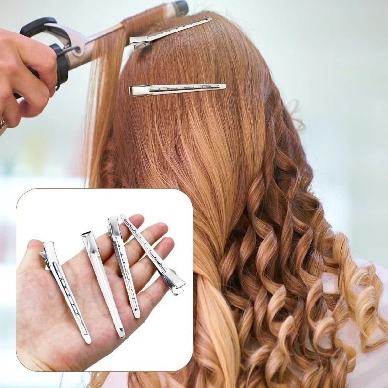 10 / 20 / 30 Chiếc Kẹp Tóc Hóa Đơn Vịt Bạc / Kẹp Uốn Cá Sấu Kim Loại Cho Nữ Tạo Kiểu Tóc