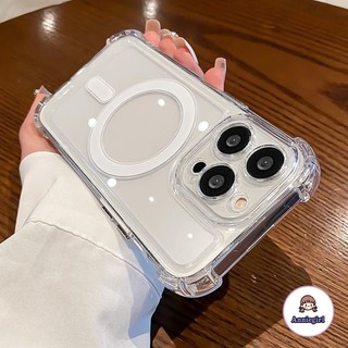 Ốp điện thoại trong suốt pha lê Acylic từ tính đơn giản cho IPhone 11 15 16 Pro max 16plus 13 ProMax 12 14pro max X XR 7 8 Plus Ốp lưng chống sốc bốn góc