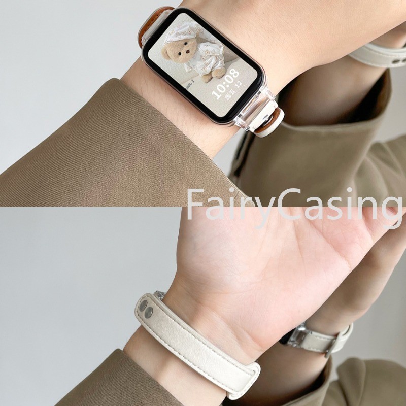 Dây Đeo Thời Trang Thích Hợp Cho Xiaomi Band 10 8 9 Hoạt Động Vòng Tay Phụ Kiện Da Watchband Correa Cho Redmi Watch 3 2 Dây Đeo Tay