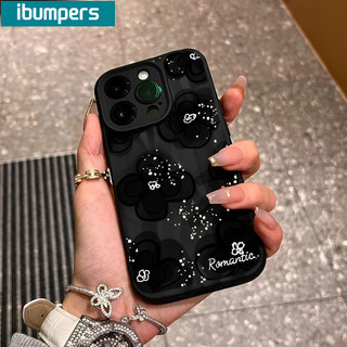 ibumpers Ốp Lưng iPhone Xinh Họa Màu Đen Tiết Hoa Ốp Điện Thoại Silicon Mềm Chống Sốc Chống Bẩn Cho Iphone 16 15 14 12 13 11 Pro Max IP 7 8 Plus X XS XR