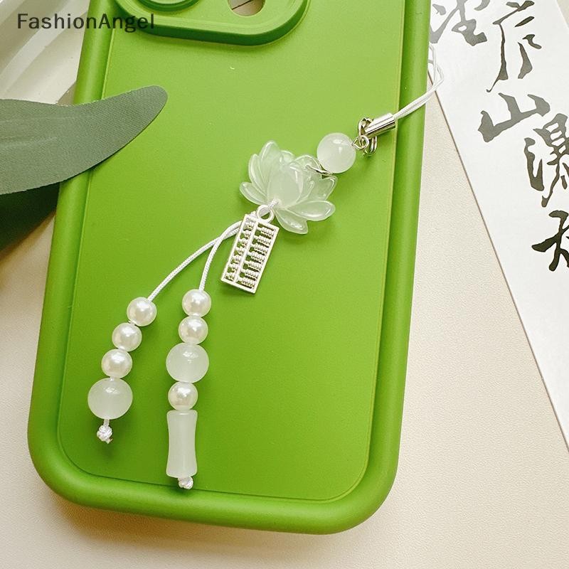 Fashionangel Hoa Sen Mặt Dây Chuyền Móc Khóa Điện Thoại Hạt Trang Trí Phong Cách Trung Hoa Phụ Kiện Quà Tặng Máy Ảnh Dây Xích Túi Mặt Dây Chuyền VN