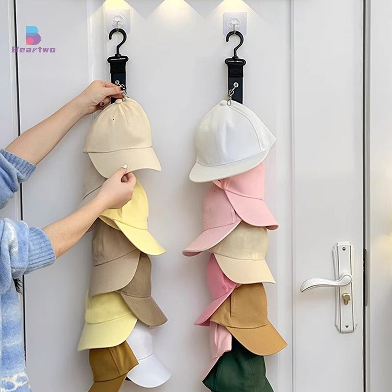 < Beartwo > Dụng cụ sắp xếp lưu trữ bóng chày với tám kẹp Giá đỡ nắp treo tường Tủ quần áo Sắp xếp lưu trữ Mũ Móc treo đẹp