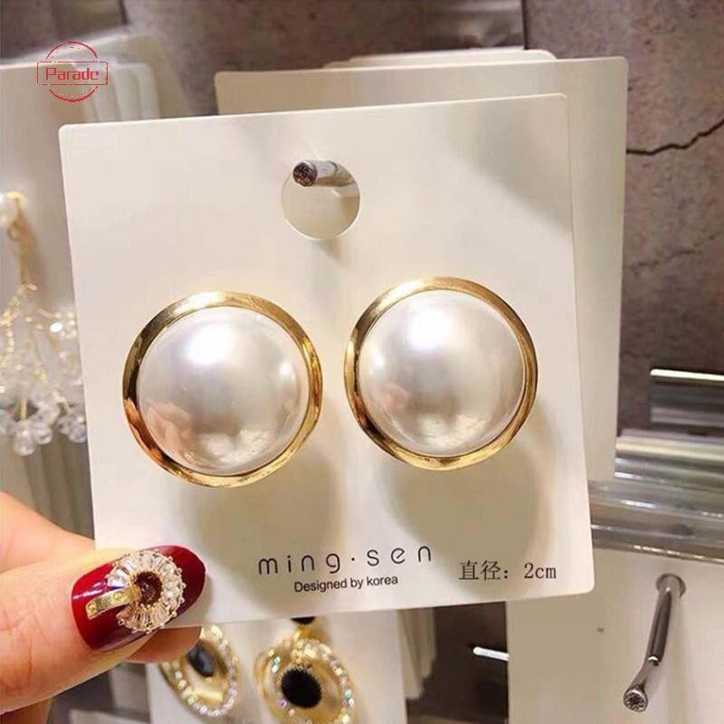 Diễu Hành Hàn Quốc Tròn Lớn Mô Phỏng Ngọc Trai Bông Tai Nữ 2021 Mới Cổ Điển Thanh Lịch Bông Tai Trang Sức Thời Trang VN