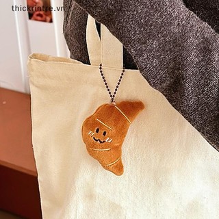 THI 1PC Croissant Mặt Dây Chuyền Bánh Mì Búp Bê Nhồi Bông Móc Khóa Dễ Thương Cà Chua Sang Trọng Thực Phẩm Móc Khóa Cho Túi Trang Trí Chìa Khóa Ô Tô Phụ Kiện VN