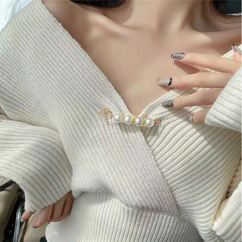 [Yunyuan] Bộ trâm cài khóa chống chói thời trang phong cách Hàn Quốc - Váy và quần có thể điều chỉnh thắt lưng nhiều mảnh Dụng cụ giảm thắt lưng Khóa viền ngọc trai