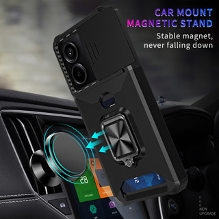 Dành Cho Redmi Note 13 Pro 5G Ốp Lưng Có Trượt Camera Bao Đựng Thẻ Vòng Chân Đế Chịu Lực Bảo Vệ Mỏng Bao Da