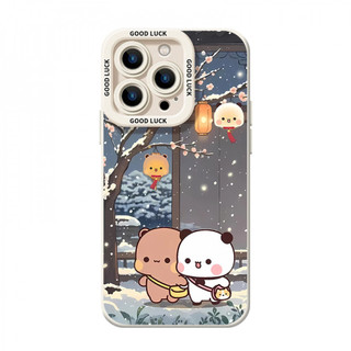 Ốp điện thoại thời trang tuyết đầu tiên trong mùa đông cho iPhone16 / 15 / 14 / 13 / MINI / 12 / 11 / Pro MAX / X / XS / XR / 7 / 8 / 6 Vỏ bảo vệ toàn diện bằng silicon lỏng chống sốc và chống rơi