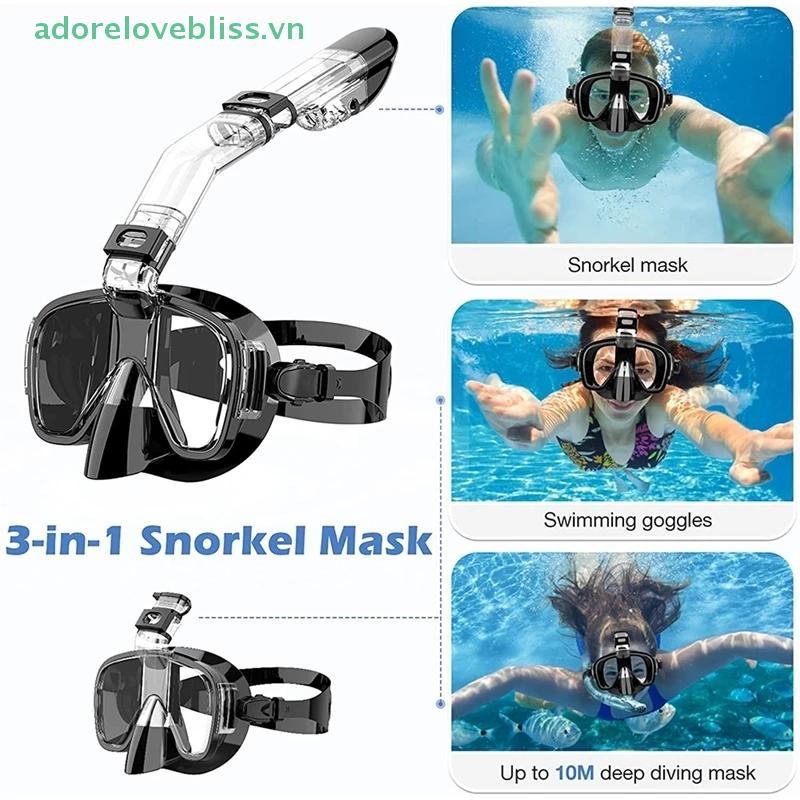 THÊM Mặt nạ ống thở Bộ mặt nạ lặn có thể gập lại với hệ thống trên khô và gắn Camera BSS