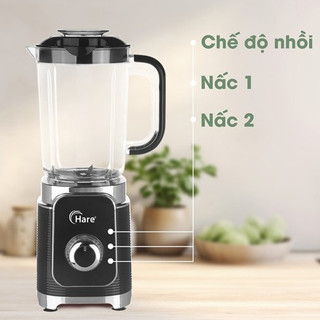 Máy xay sinh tố Hare HR BL6380 công suất 380W dung tích 1.25L, 2 cối xay đa dạng, bảo hành 12 tháng