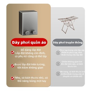 Dây Phơi Quần Áo Rút Gọn 4.2m, Tiện Lợi Treo Trong Phòng Tắm, Ban Công, Tiết Kiệm Không Gian