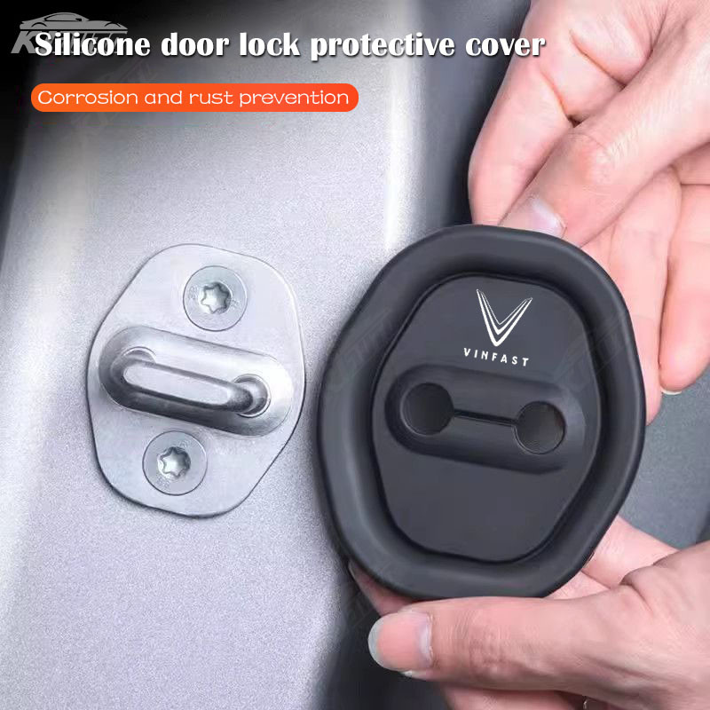 Vinfast Khóa Cửa Ô Tô Bao Bảo Vệ Trang Trí Tấm Sốc Cửa Phụ Kiện Silicon Cho VF 8 VF 9 VF E34 Lux A Fadil Chủ Tịch SA VF E34