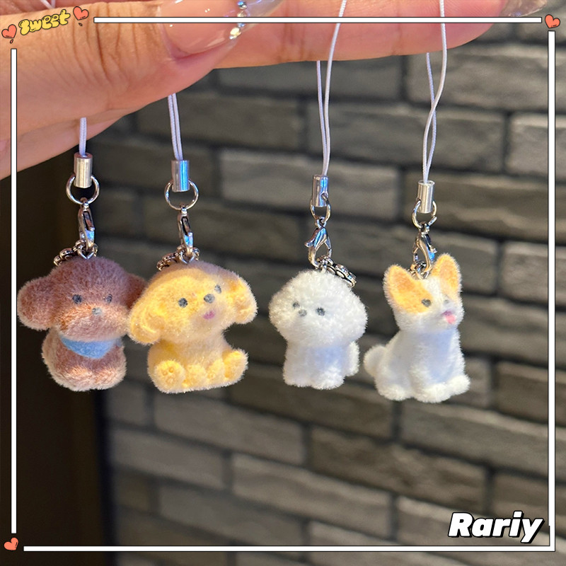 Dây đeo điện thoại thú nhung Teddy dễ thương – Móc khóa DIY phụ kiện túi xách-RY