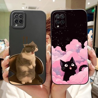 Dành Cho Samsung Galaxy A22 4G SM-A225F / A22 5G SM-A226B Vỏ Hoạt Hình Mèo Thỏ Dễ Thương Mới Bảo Vệ Ống Kính Vỏ Điện Thoại Silicon Mềm