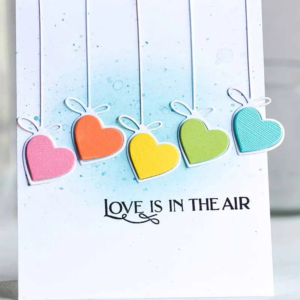 Mặt Dây Chuyền Tình Yêu Phụ Kiện Tình Yêu Sổ Lưu Niệm Cắt Khuôn DIY Kim Loại Thép Carbon Cắt Chết Dập Nổi Khắc Mẫu Sổ Lưu Niệm Giấy Thủ Công Trang Trí