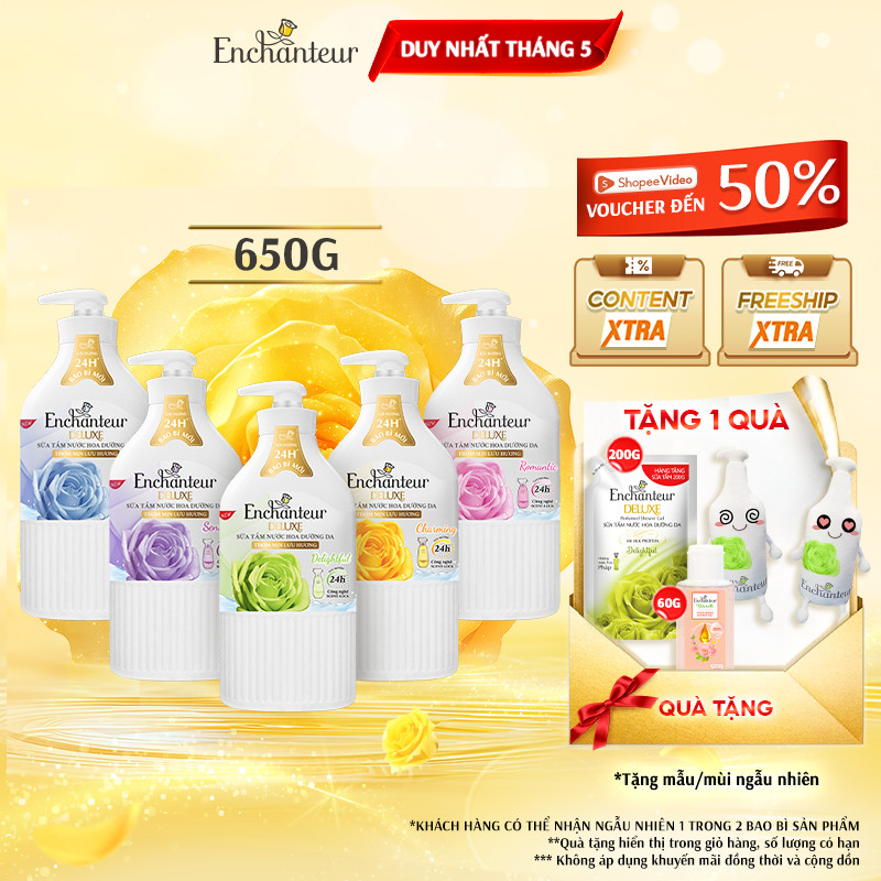 Ảnh Sữa tắm hương nước hoa Pháp Enchanteur Deluxe 650g - Mềm mịn như lụa Lưu hương 24H 1